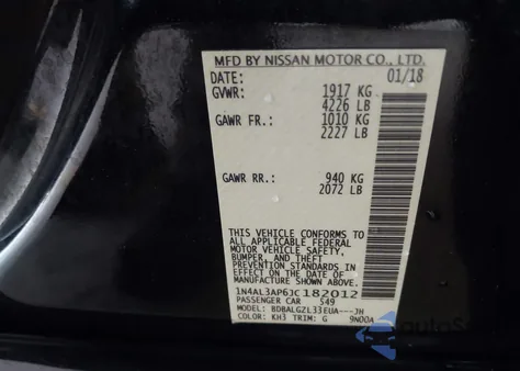 2018 Nissan Altima 2.5 S из США, поврежденный, VIN 1N4AL3AP6JC182012